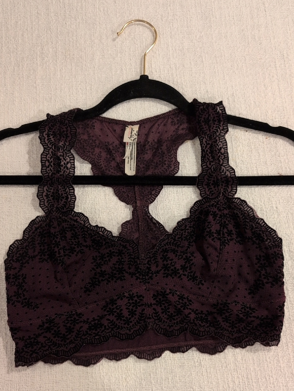 Free People Plum Lace Racerback Bralette